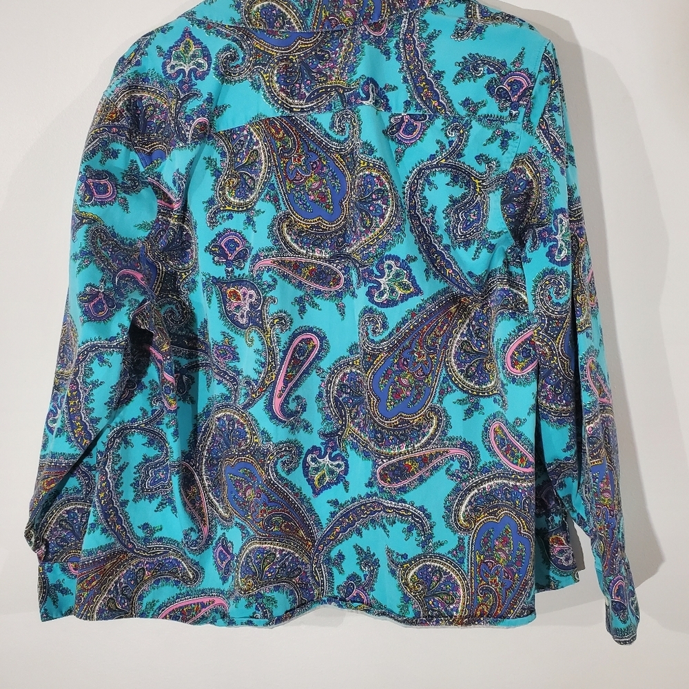 TALBOTS Poplin Paisley Woman's Blouse Size 3XP - Picture 4 of 5